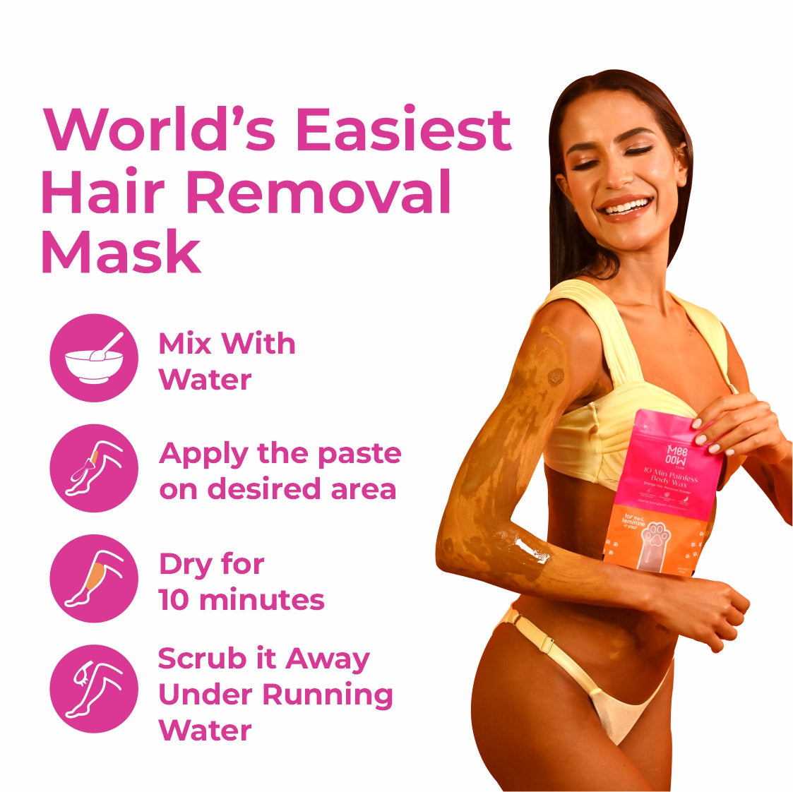 BUY 1 GET 1 FREE! 4-in-1 Orange Body Hair Removal Wax Powder Mask