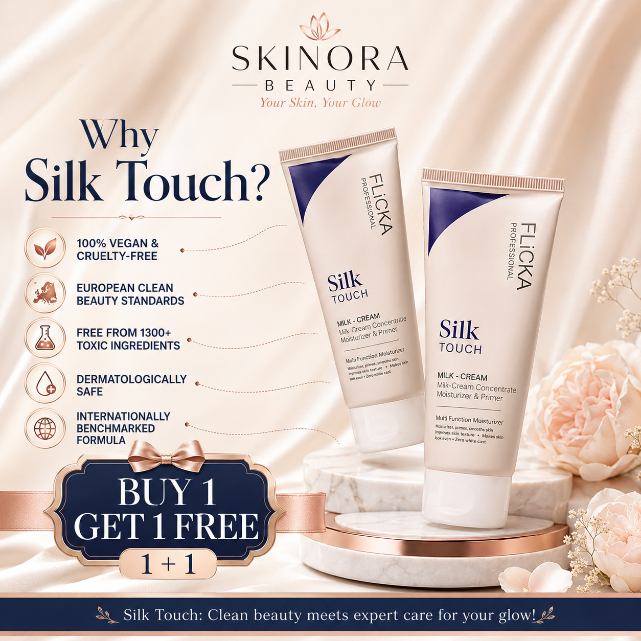 Buy 1 get ! Free Flicka Silk Touch l Concentrate - Primer and Moisturizer