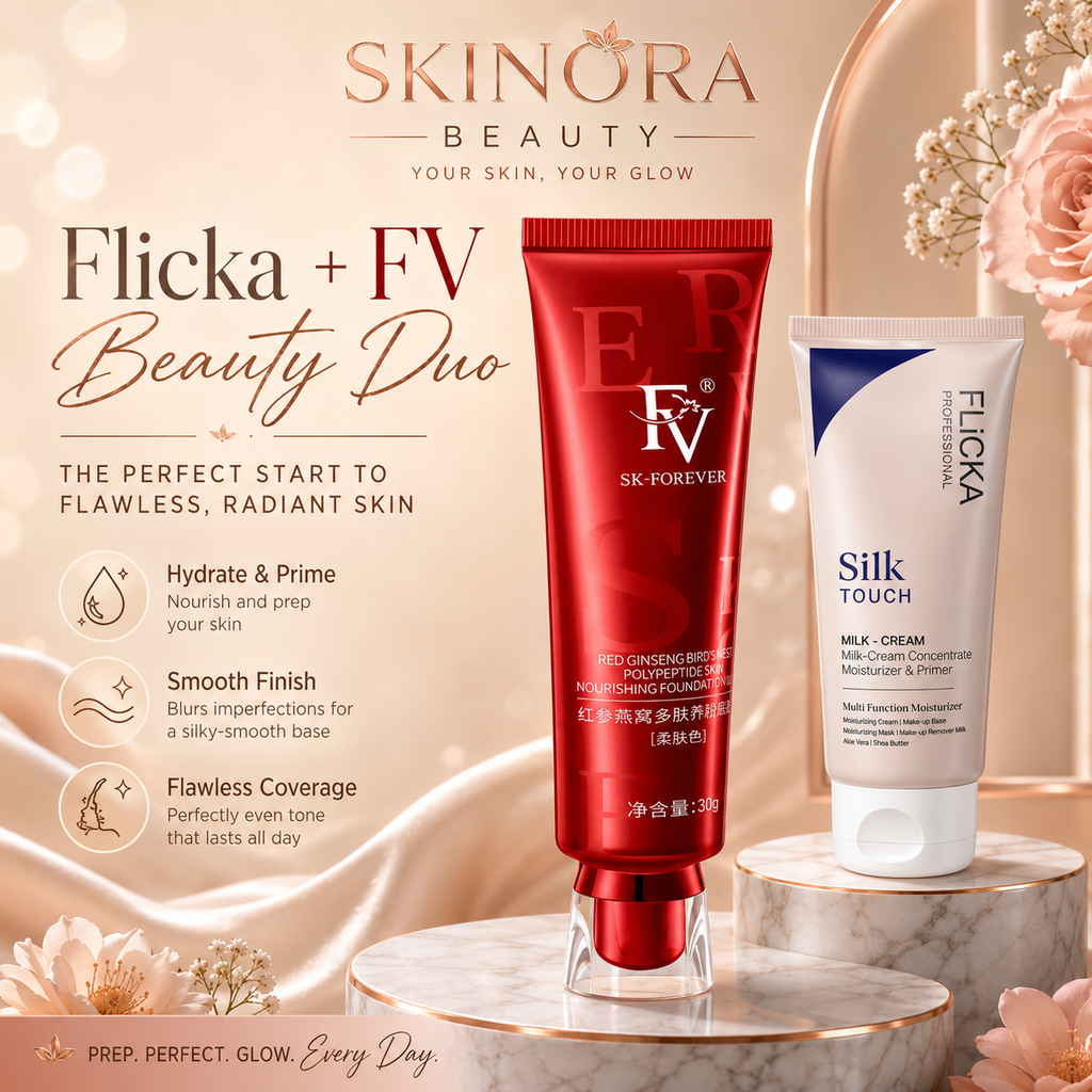 2 in 1 Bundle | Flicka Silk Touch Milk Cream & FV Foundation
