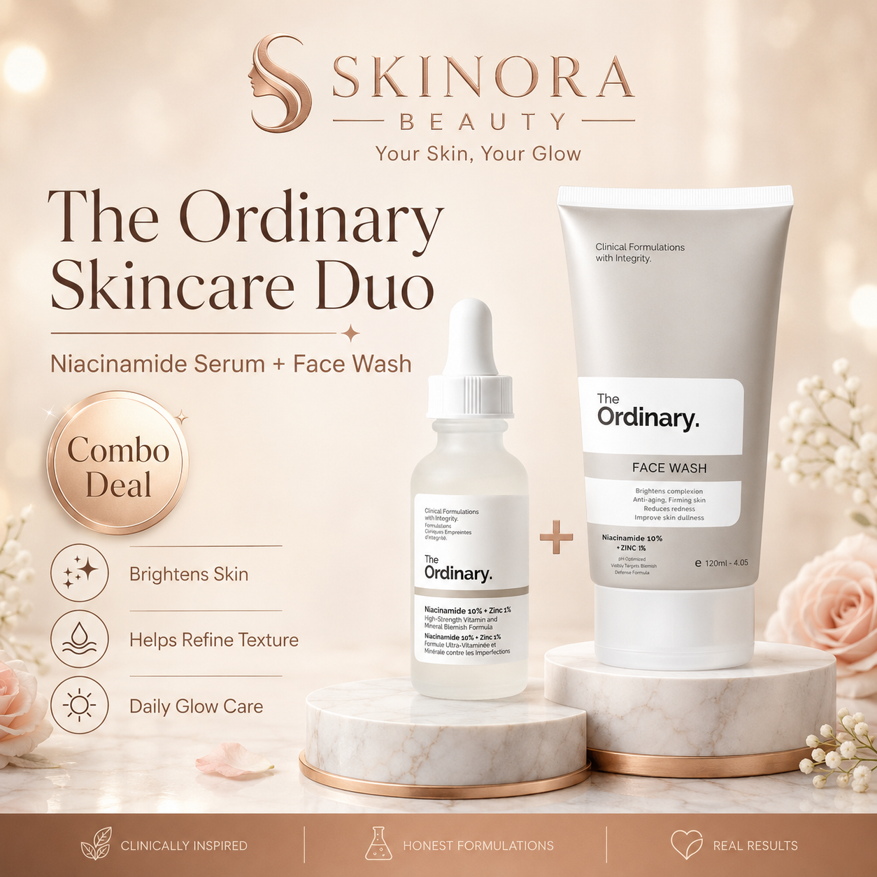 The Ordinary Niacinamide Serum & The Ordinary Facewash.